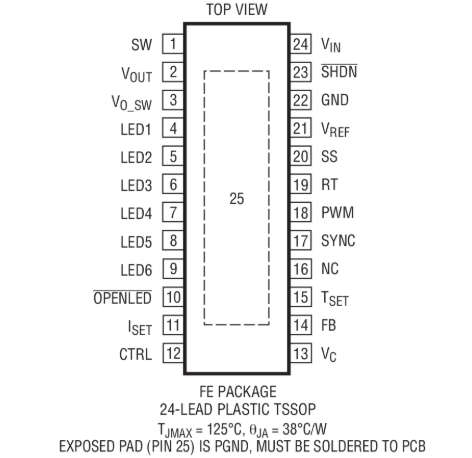 LT3598 引腳圖 LT3598 引腳圖
