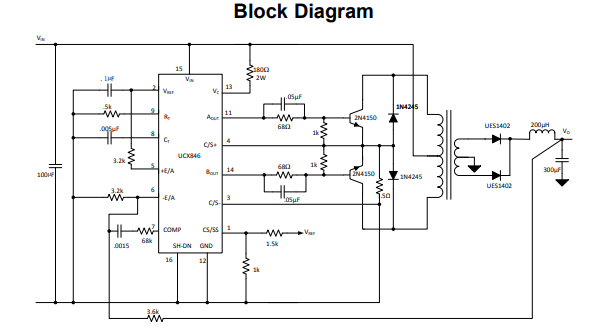 UC3846典型應(yīng)用電路 UC3846典型應(yīng)用電路