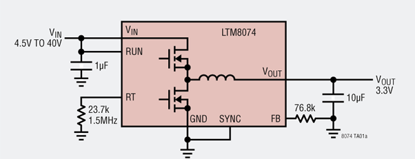 LTM8074典型應(yīng)用原理圖 LTM8074典型應(yīng)用原理圖